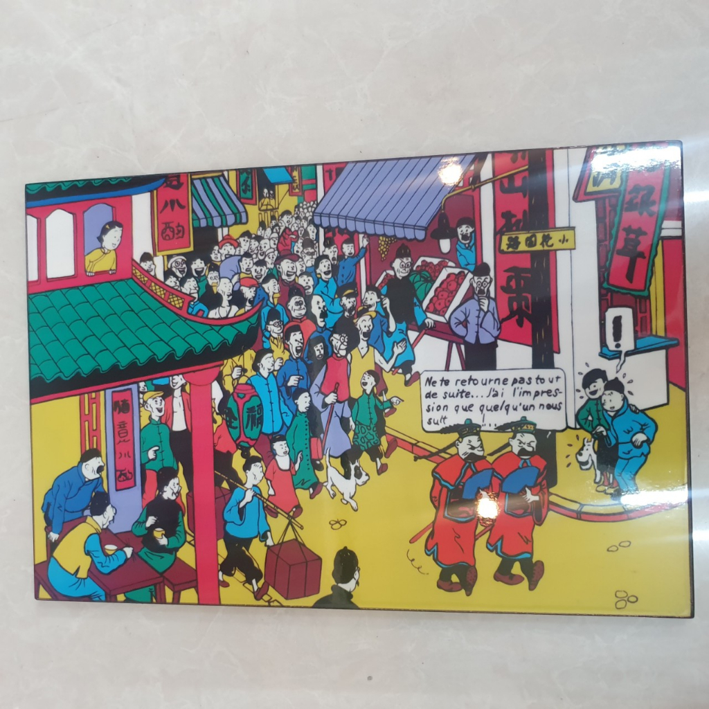 [Mẫu Mới] Tranh sơn mài cao cấp Những chuyến phiêu lưu củaTin Tin 20x30  cm