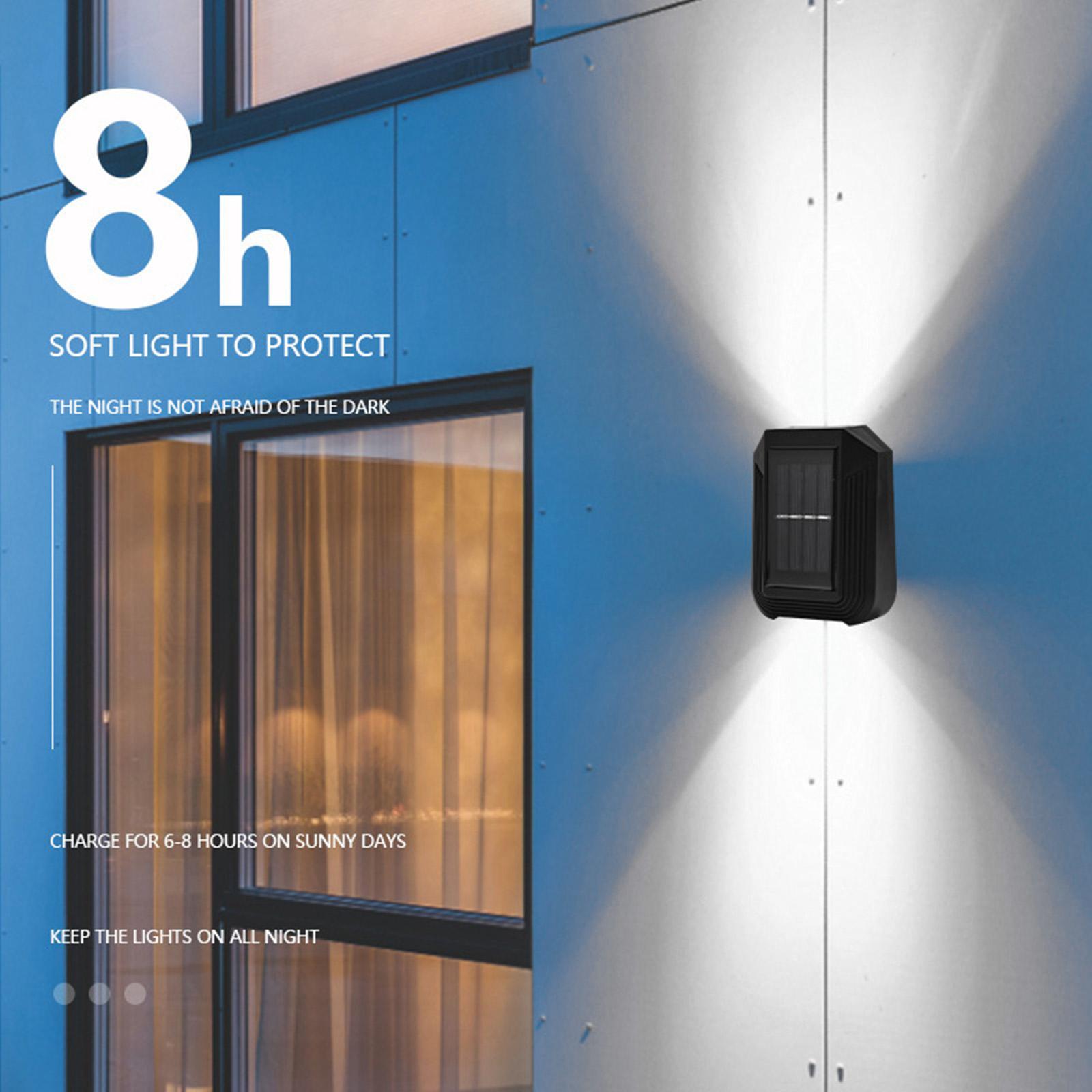 2pcs Solar Powered Wall Mounted 6 LED Light Outdoor Landscape Yard Lamp