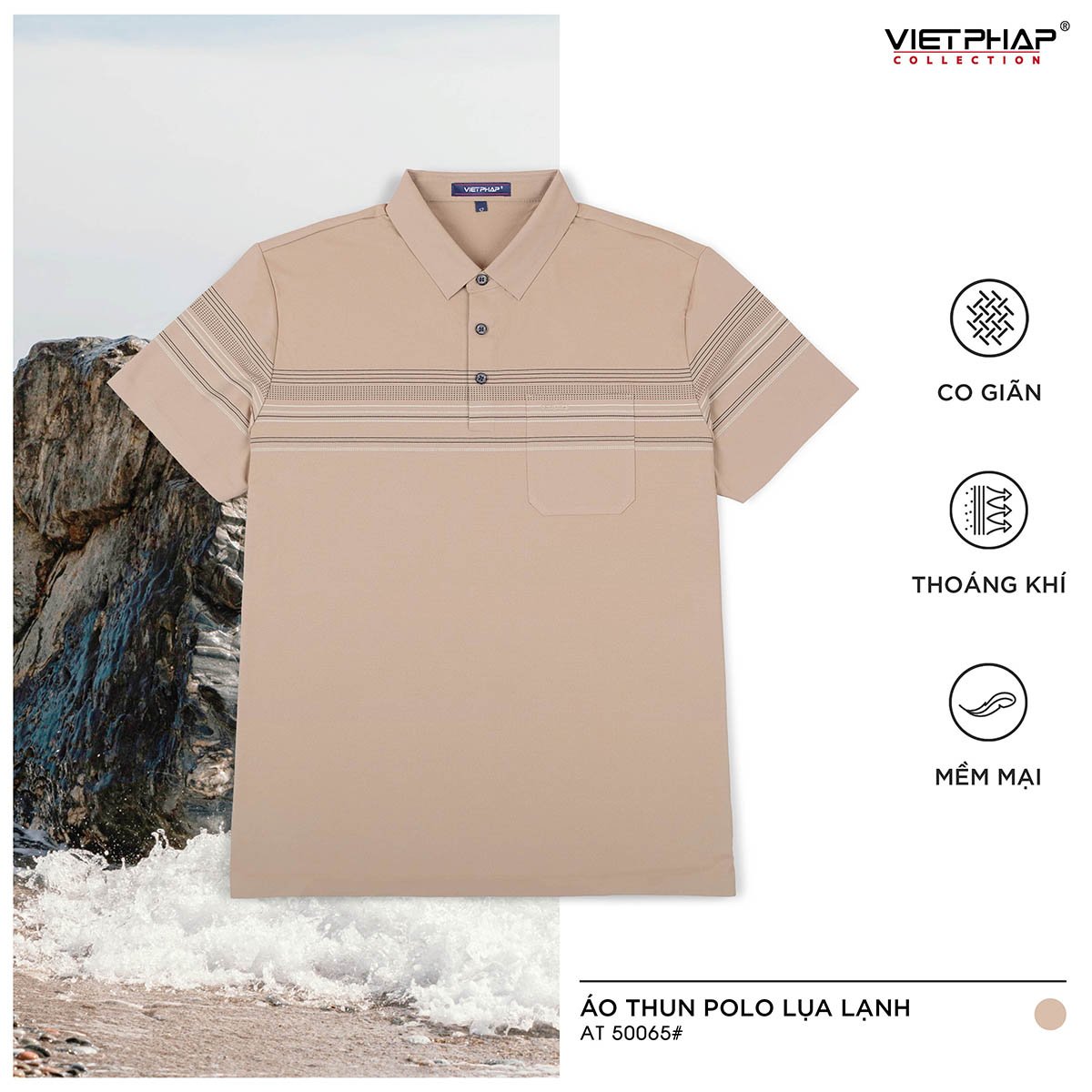 Áo Polo Nam VIỆT PHÁP Form Luxury - Thun Lụa Lạnh, lịch lãm, sang trọng 50065