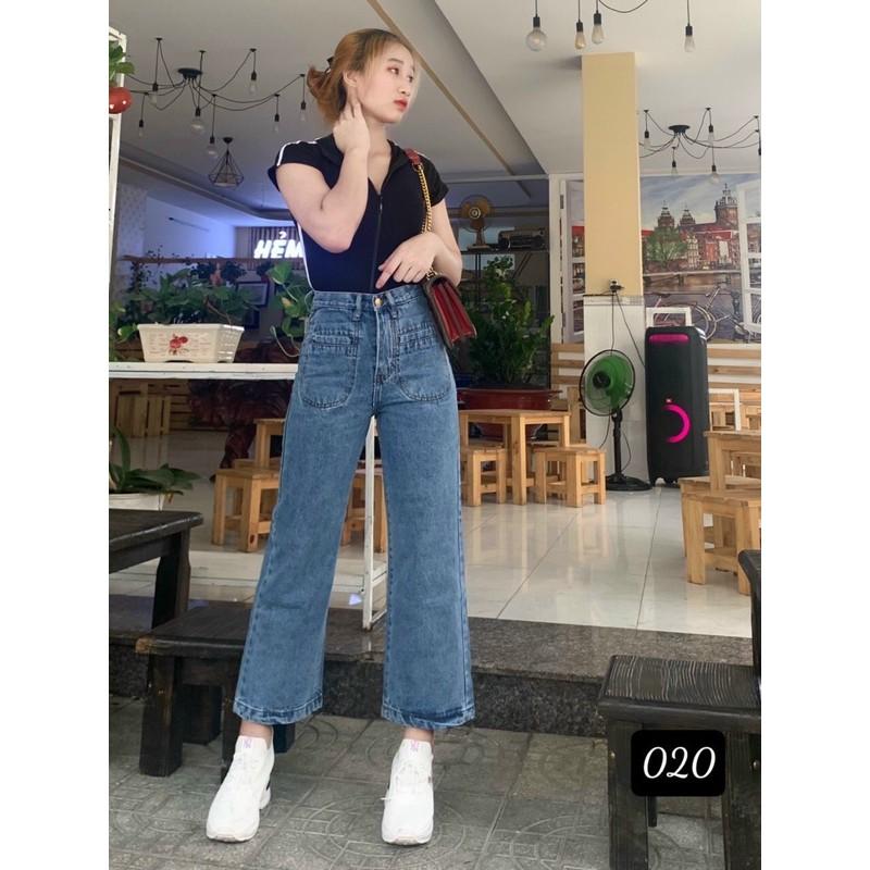 Quần jean ống suông hai túi mổ 020, hình thật ảnh sàn