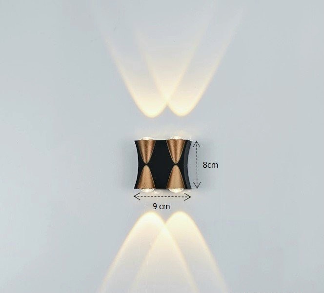 Đèn LED gắn tường hắt tường trang trí ngoài trời Decor Hợp Kim Tĩnh Điện Chống Nước