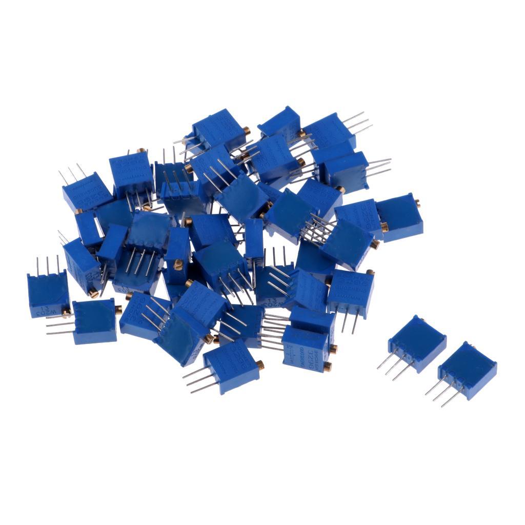 50 Pieces 3296W Precision Trimmer Potentiometer Variable Resistor 20K Ohm