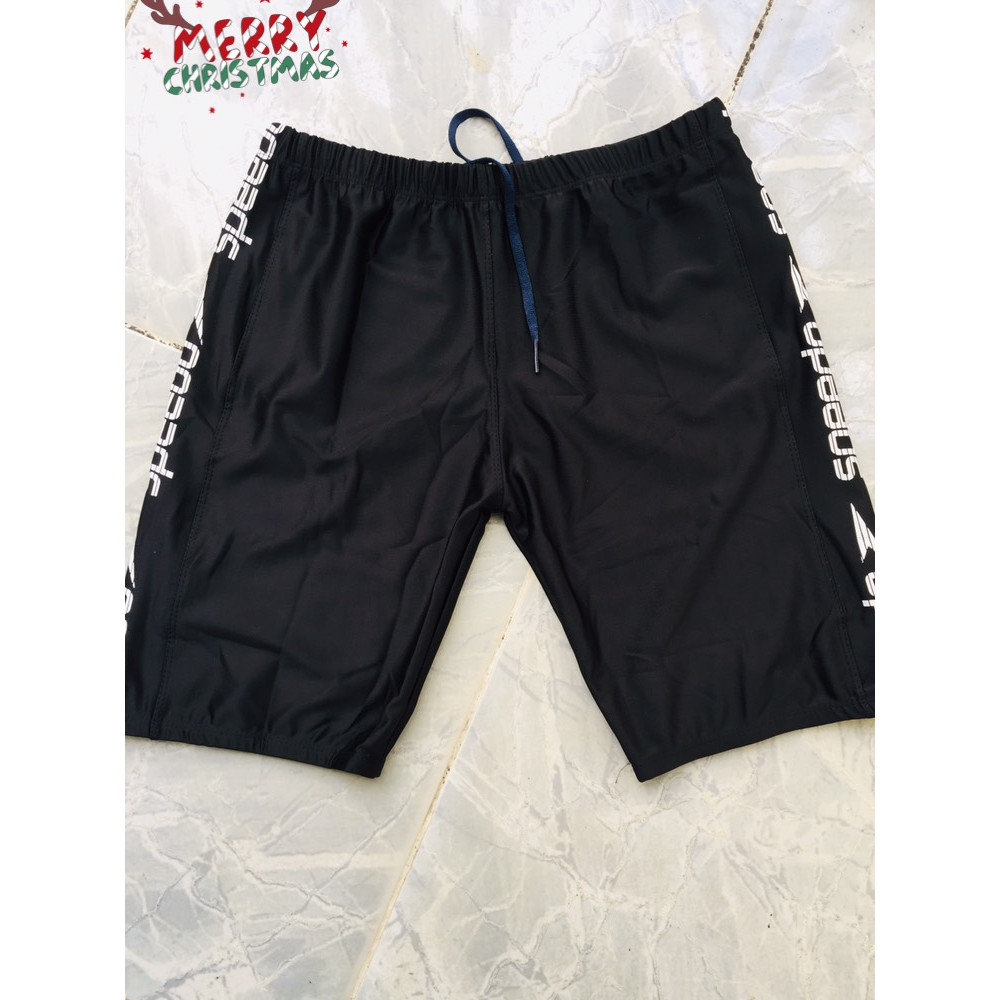 Quần bơi nam lửng đầu gối màu đen phối chữ màu ngẫu nhiên siêu đẹp nhiều size hàng việt nam