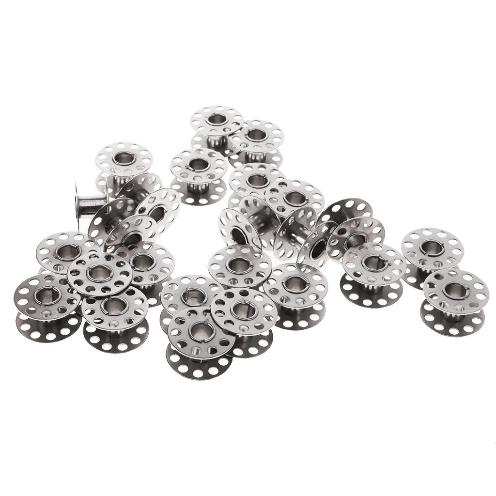 25 Pieces Metal Bobbins Sewing Machine Bobbins Case Organizer with Case 25mm