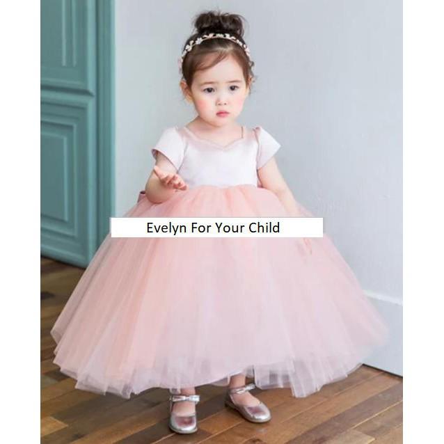Đầm công chúa lưới hồng sang trọng cho bé từ 1 - 12 tuổi