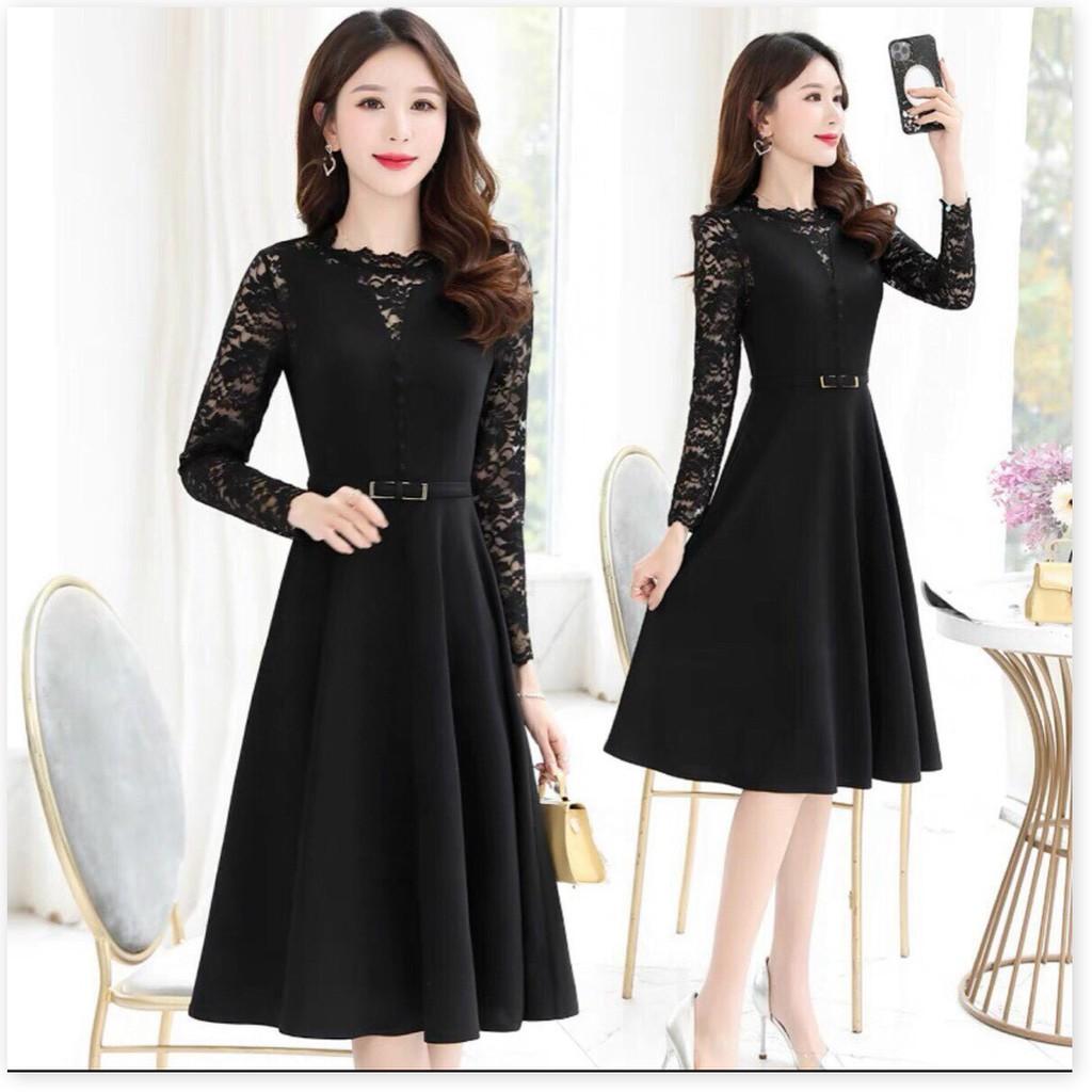 Đầm poly 2 da phối ren tay dài cực sang trọng , tôn dáng cho các nàng THỜI TRANG MỚI NHẤT HIỆN NAY