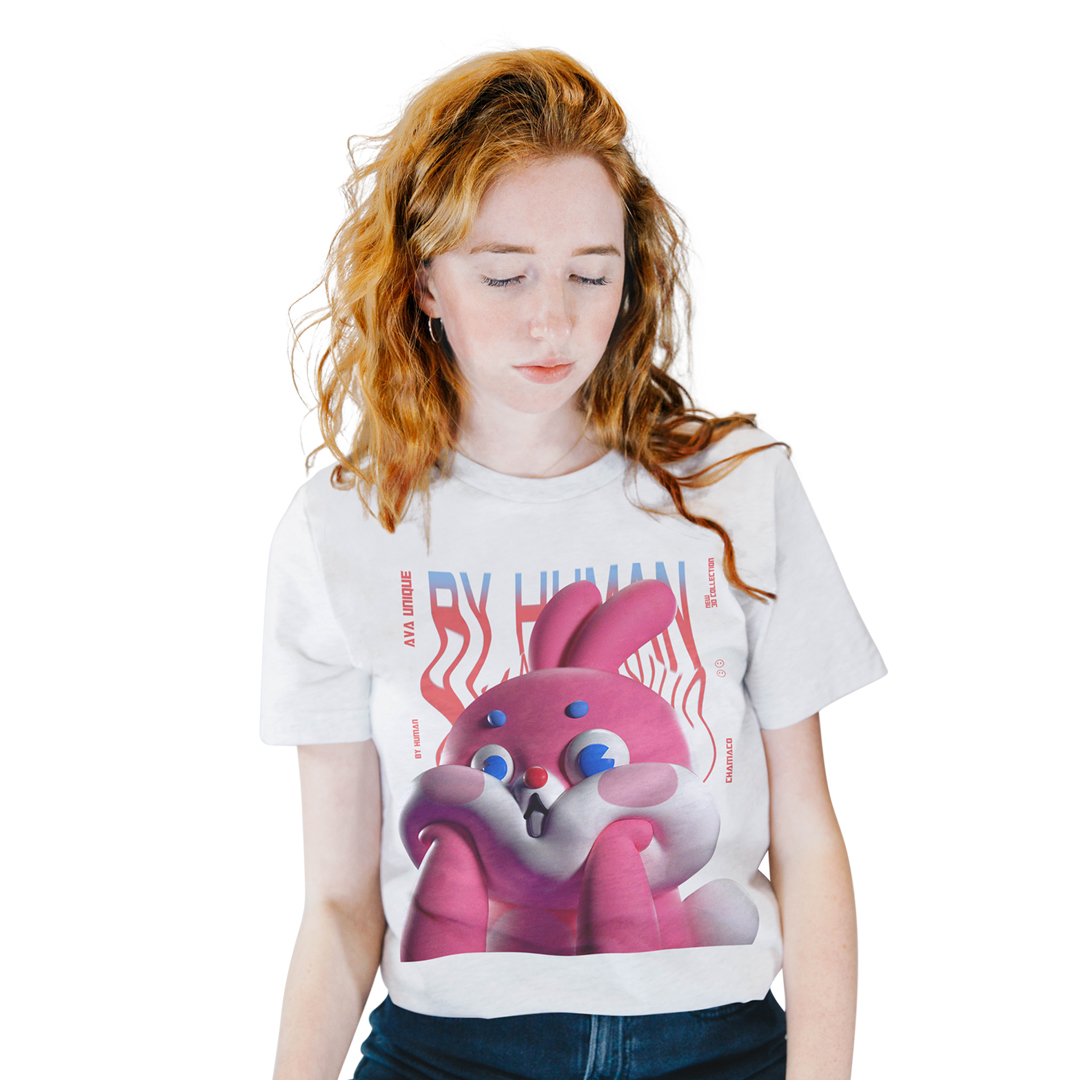 Áo thun  tay lỡ AVAUNIQUE Chất Cotton dáng Unisex CHAMACO RABBIT