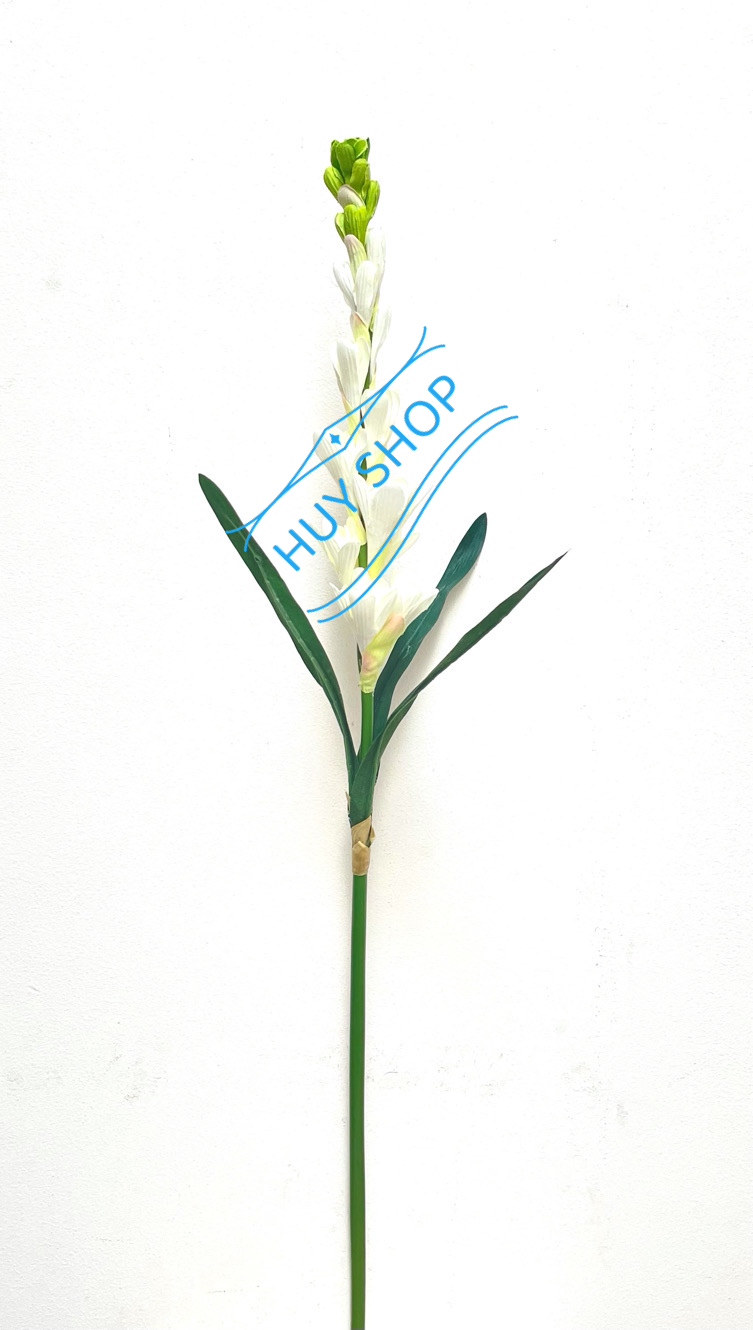 Hoa giả trang trí -  Cành Hoa HUỆ TRẮNG 1 nhánh