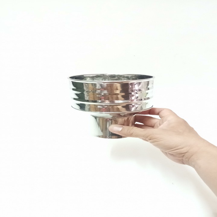 PHỄU(QUẶNG) INOX 304 VÔ CHÁO,THỨC ĂN SIZE NHỎ ĐƯỜNG KÍNH 12CM.