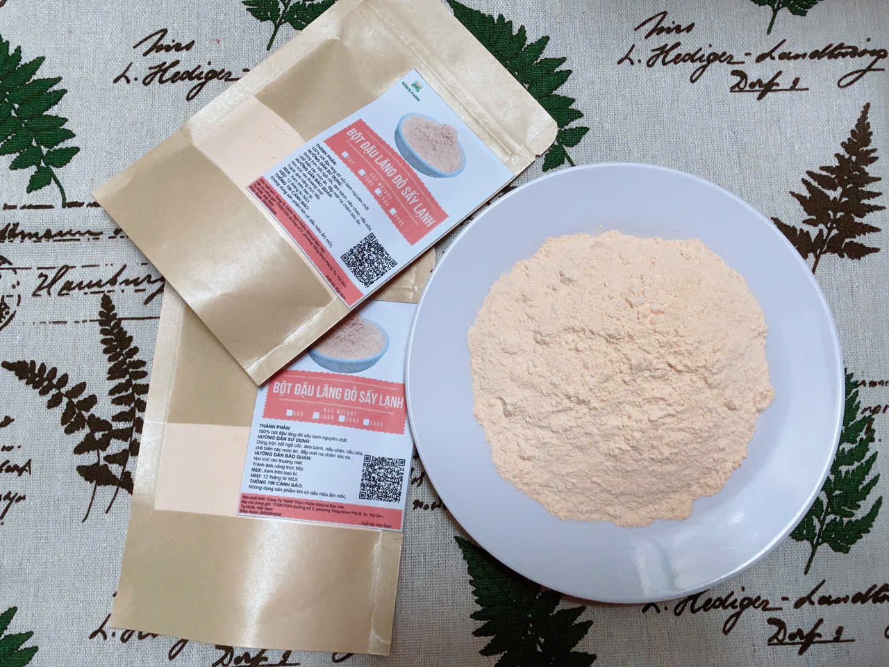 Bột đậu lăng đỏ sấy lạnh nguyên chất siêu mịn, không biến đổi gen - Cold drying red lentil powder