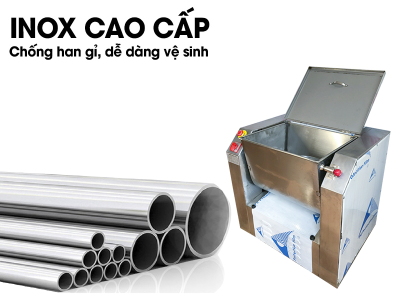 Máy trộn, đảo thực, bột, thịt, cá, chà bông, phẩm công nghiệp đa năng 25L nằm ngang - Trộn đa dạng các loại thực phẩm