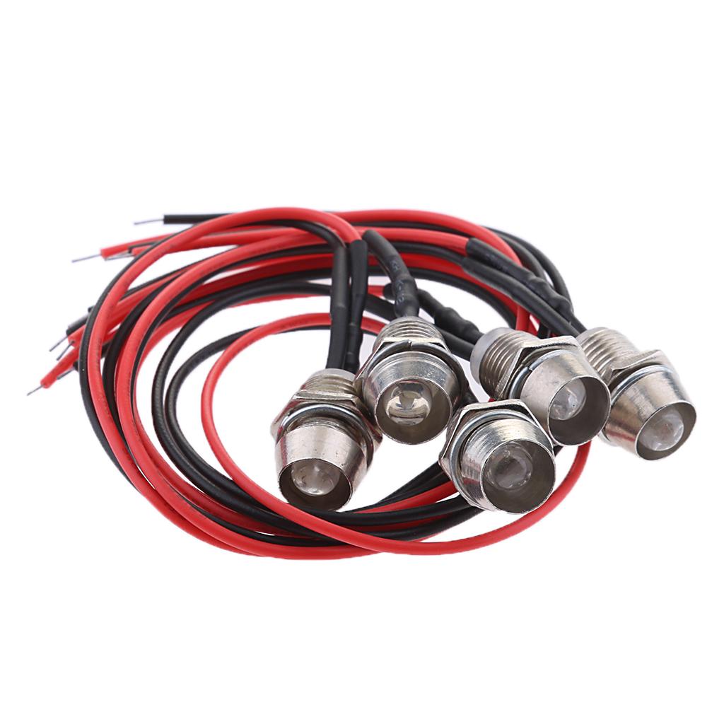 Pack of 5 LED 12V 1.8W Indicator Light Car Boat Dashboard Panel Bulbs Green