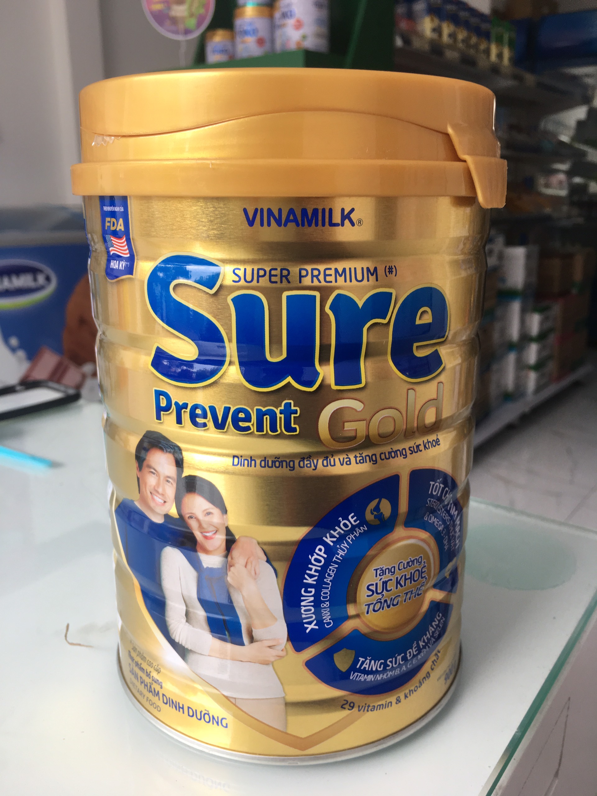 Sữa Bột Vinamilk Sure Prevent - Hộp Thiếc 900g (Mẫu mã mới)