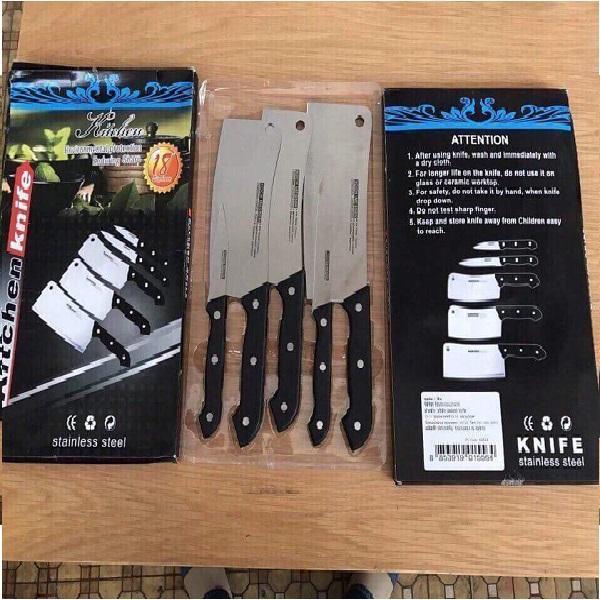 Bộ 5 dao Thai Lan cao cấp, trọn bộ dao 5 món dao gọt hoa quả dao thái thịt, Bộ dao nhà bếp