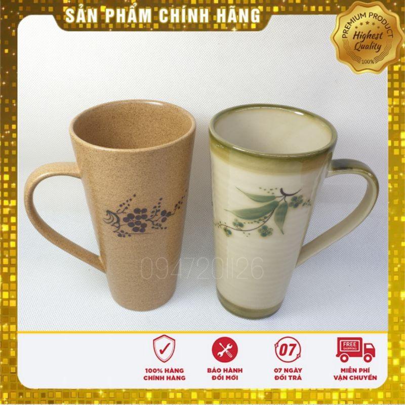 Cốc ly sứ có quai cỡ đại, dung tích 450ml, kích thước H17 × D9. Cốc uống bia uống sinh tố