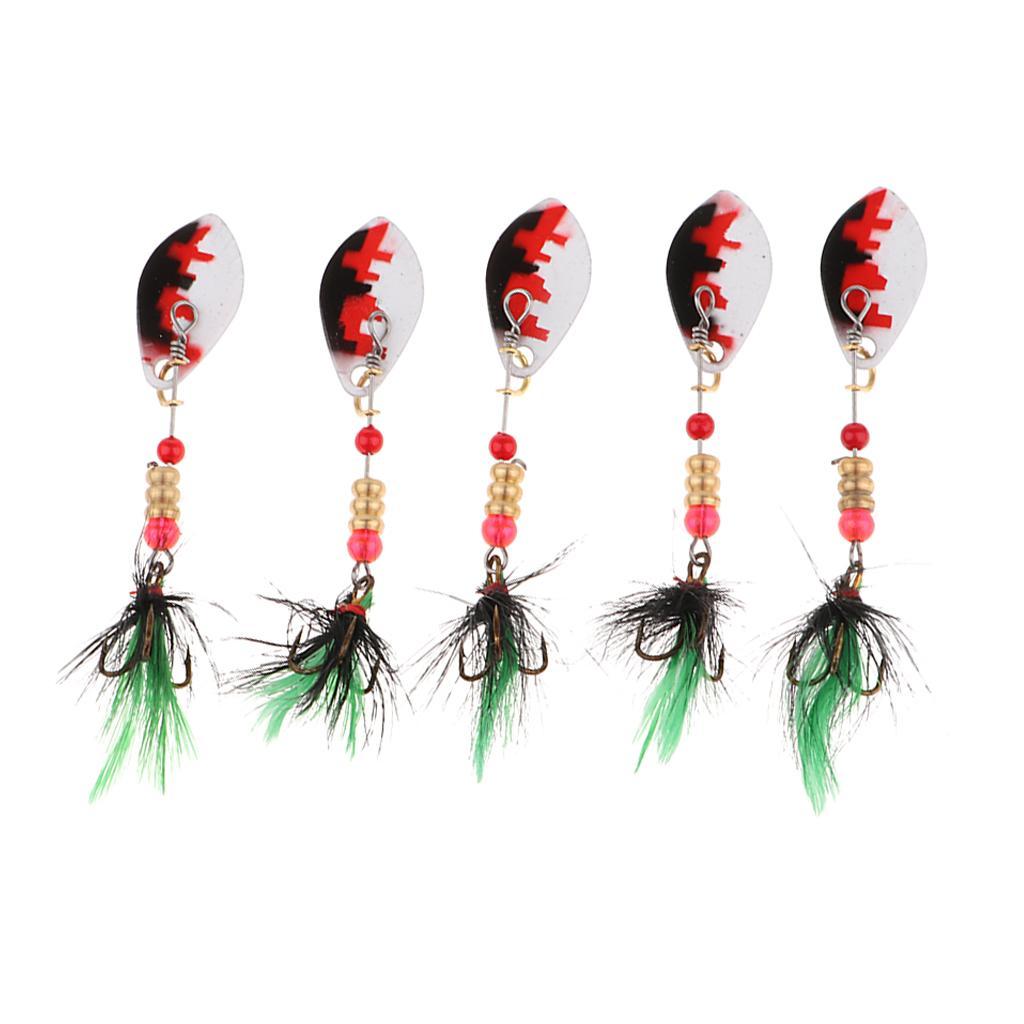 5Pcs Fishing Lures Spinnerbait Hard Metal Jig Bait Crankbaits Saltwater Freshwater