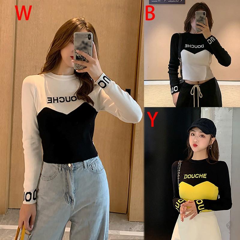 Áo Sweater dệt kim tay dài hoạ tiết chữ in thiết kế năng động