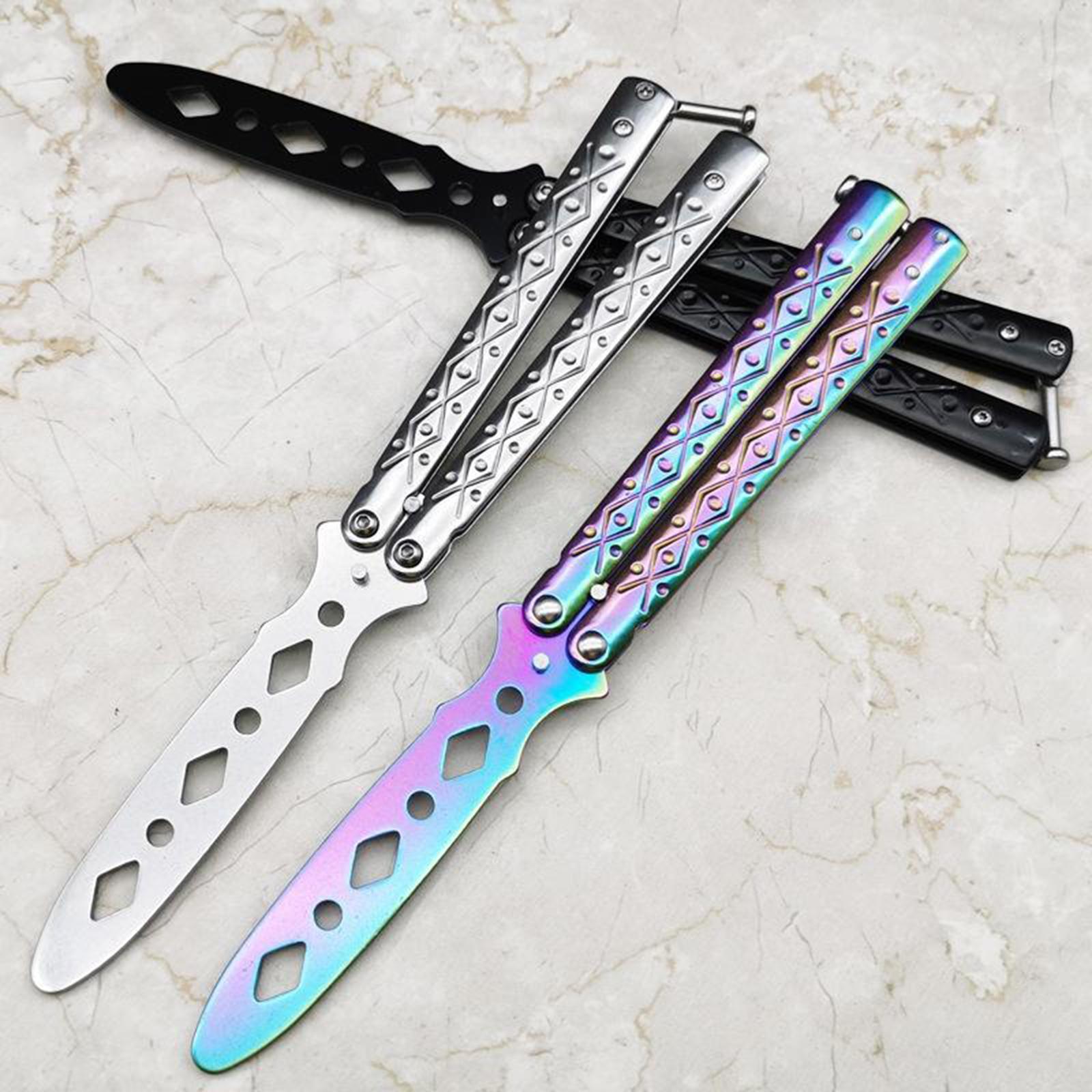 2pcs Butterfly Balisong Trainer Training Knife Tool for Outdoor
