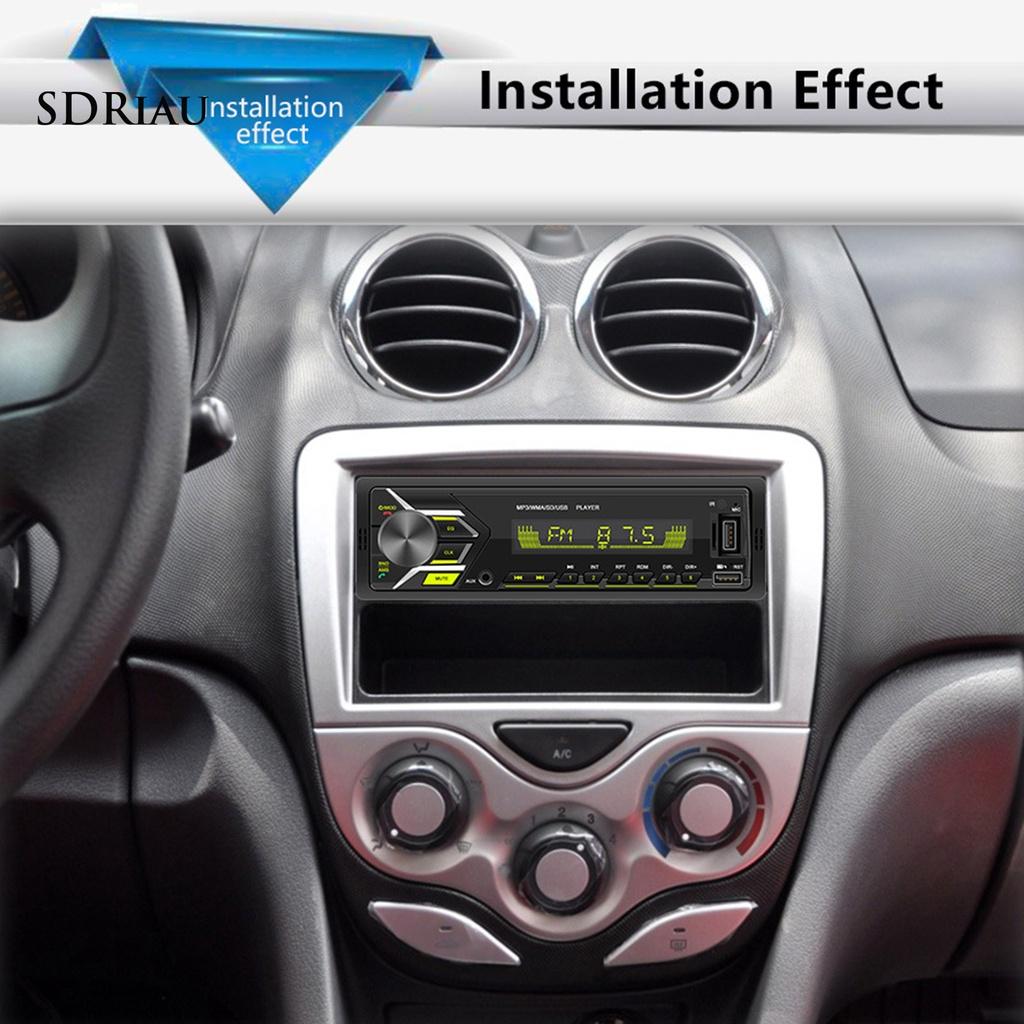 *QCDZ* 12V Universal 7 Colors Light FM Radio Player Portable Dual Bluetooth Handsfree Stereo USB MP3 Music Player for Car Center Control Modification