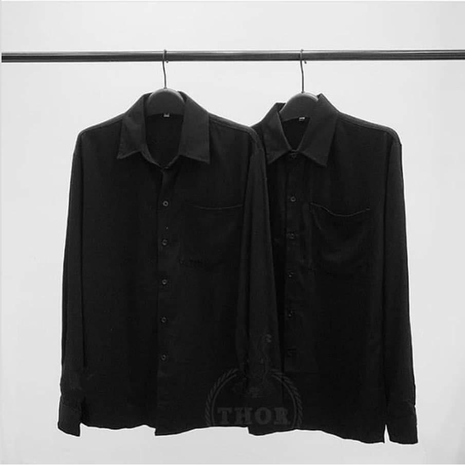 Áo Sơ Mi Đen Áo Sơ Mi Nam nữ unisex