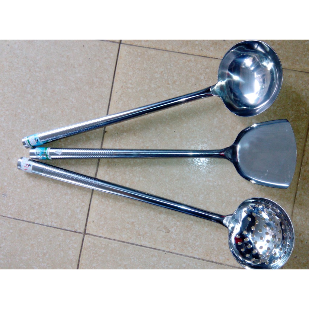 Muôi múc canh công nghiệp INOX cỡ đại cán dài 51cm dành cho bếp ăn tập thể, nhà hàng, khách sạn
