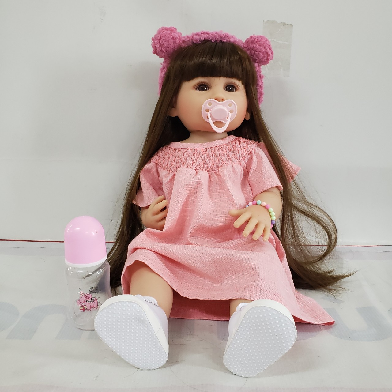 Búp Bê Tái Sinh Thân Nhựa Mềm Mại 55 cm = 22 inch Keuime Reborn Silicon Vinyl Doll PVN4698