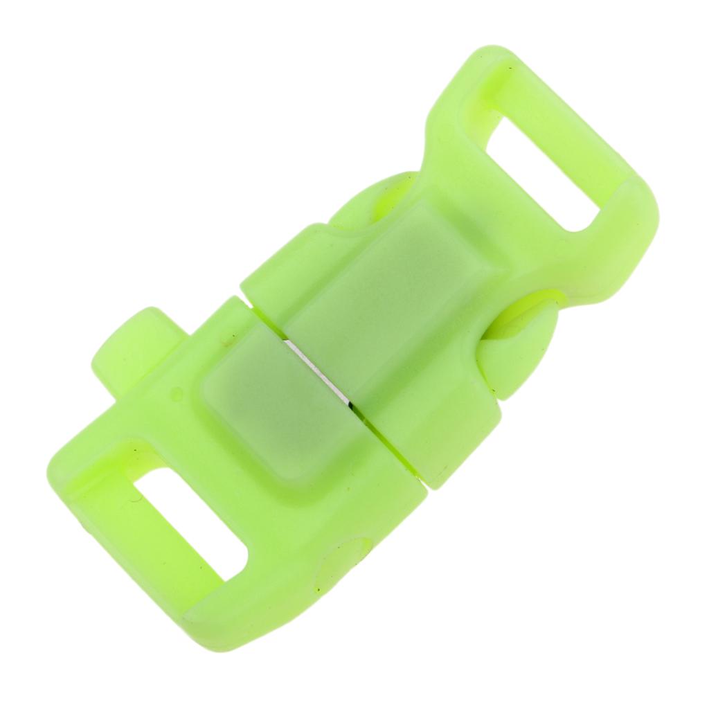 2xPlastic Side Release Buckle Whistle Compass Flint Fire Starter Fluorescent