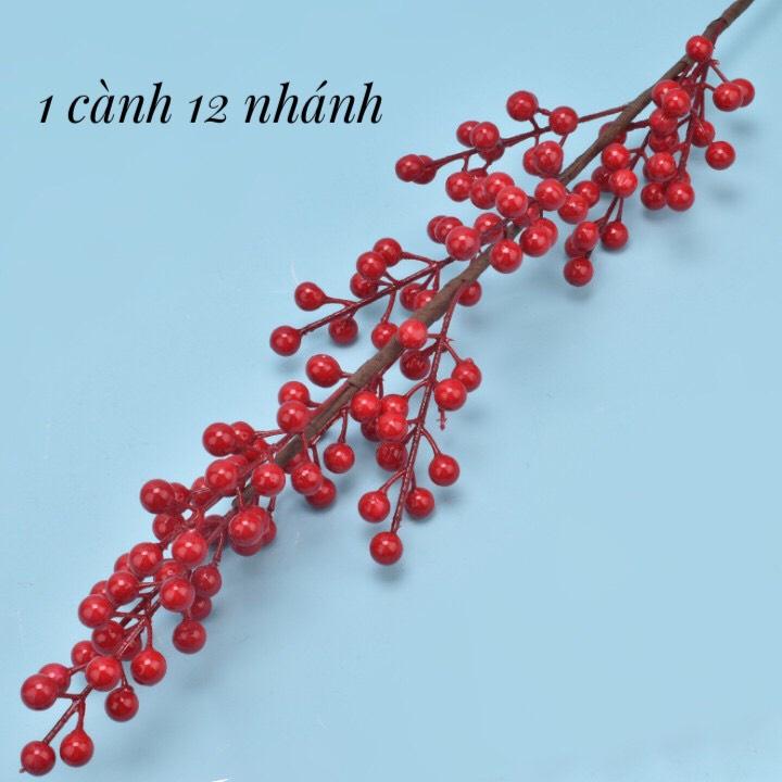 Hoa Giả - Combo 5 cành Đào Đông 80cm 12 nhánh trang trí nhà của quý phái, sang trọng