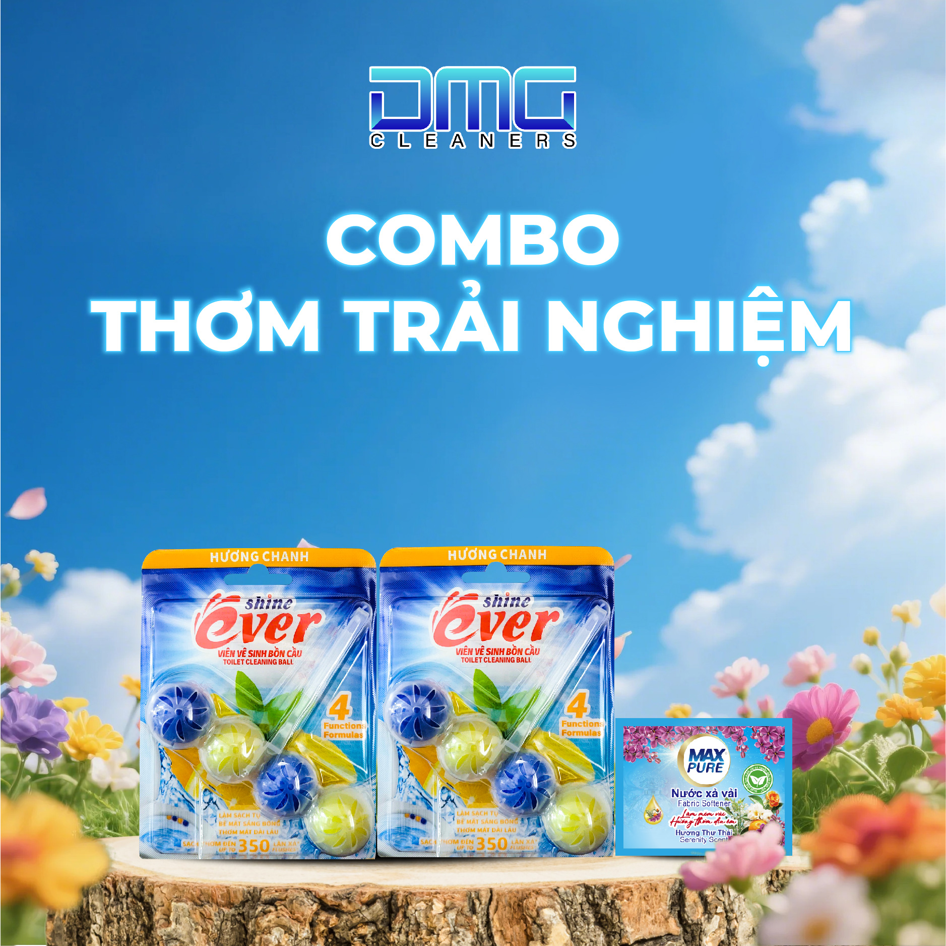 Combo Thơm Trải Nghiệm: 2 Vỉ Viên Treo Bồn Cầu Hương Chanh + 1 Dây Nước Xả Hương Thư Thái