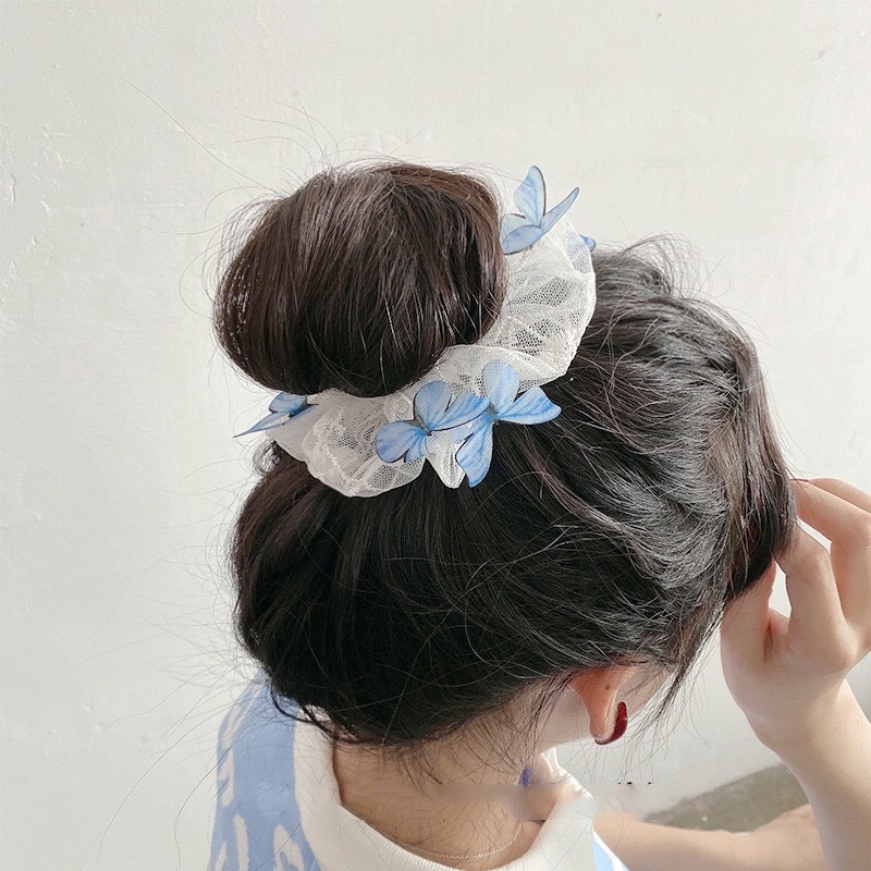 Combo 2 buộc tóc Scrunchies hình bướm ThaiLand - Viee ( Tặng kèm kẹp tóc ngẫu nhiên )