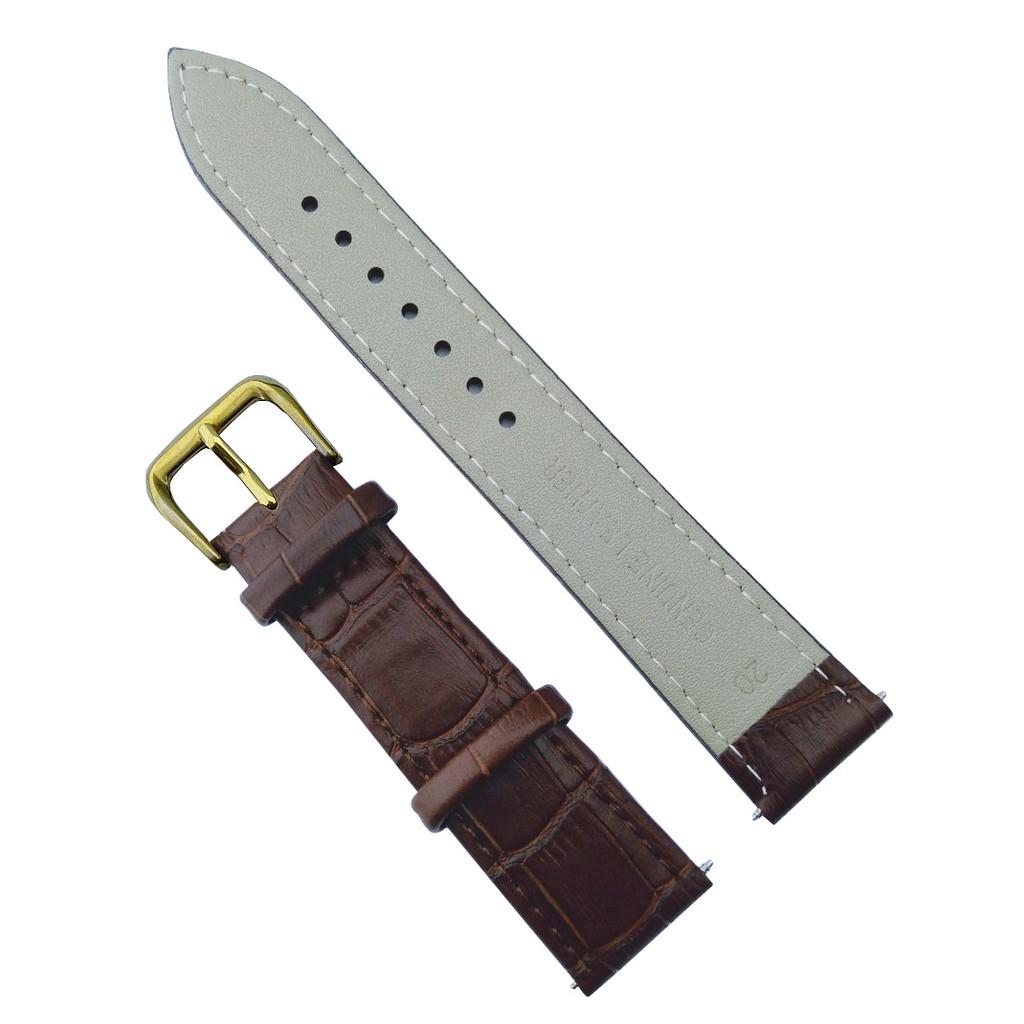 DÂY ĐỒNG HỒ DA BÒ THẬT DẬP VÂN CÁ SẤU BỀN ĐẸP SIZE 12 14 16 18 20 22 24