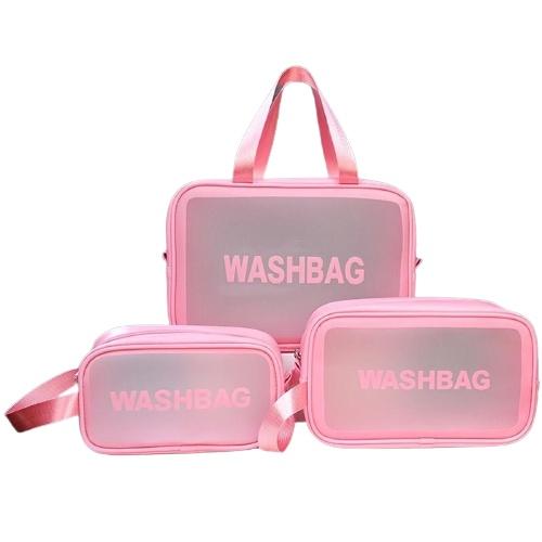 Set 3 Túi Đựng Mỹ Phẩm Du Lịch Đựng Đồ Trang Điểm Sang Trọng Washbag Trong Suốt Chống Nước Tiện Dụng