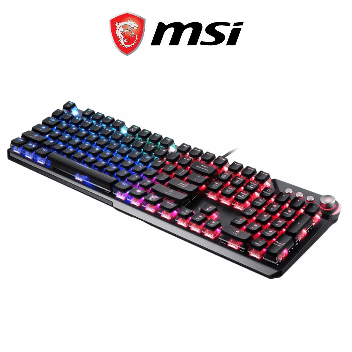 Bàn Phím Gaming Linear MSI Vigor GK71 SONIC Kèm Đệm Tay Cao Cấp, Đèn LED RGB, Dây Cắm USB Dài 1.8M - Hàng Chính Hãng