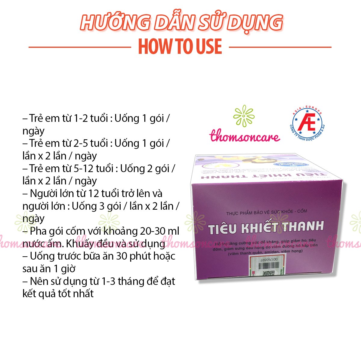 Cốm Tiêu khiết thanh - Tăng cường sức đề kháng, hỗ trợ giảm ho cho trẻ từ thảo dược và vitamin C