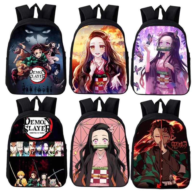 Anime Kamado Nezuko Ba Lô Cho Bé Demon Slayer Mẫu Giáo Túi Bookbags Trẻ Em Mini Trường Túi Trẻ Em Mầm Non Có Túi