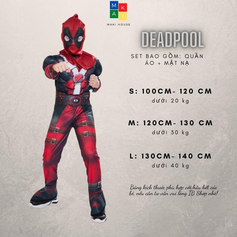 Quần áo Siêu Nhân cho bé trai Hoá Trang Deadpool Trang phục Siêu Anh Hùng