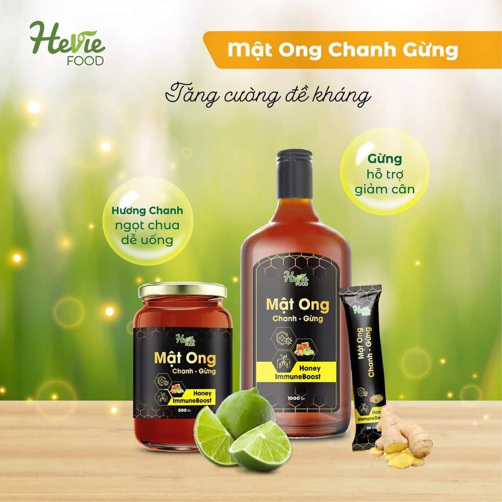 Mật ong chiết xuất Chanh Gừng tăng sức đề kháng HeVieFood chai 1000g