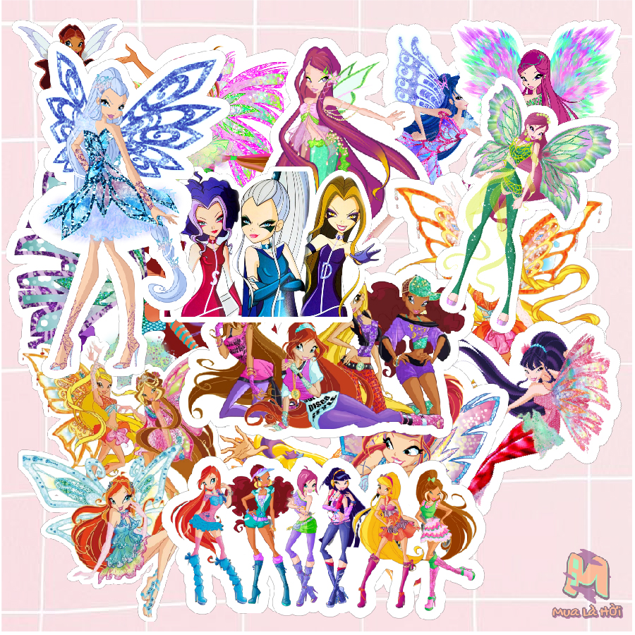 Miếng dán Stickers chủ đề Winx - Công chúa phép thuật
