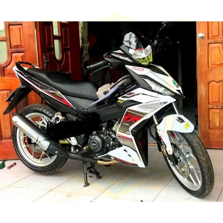 Tem rời xe winner MXking trắng đỏ