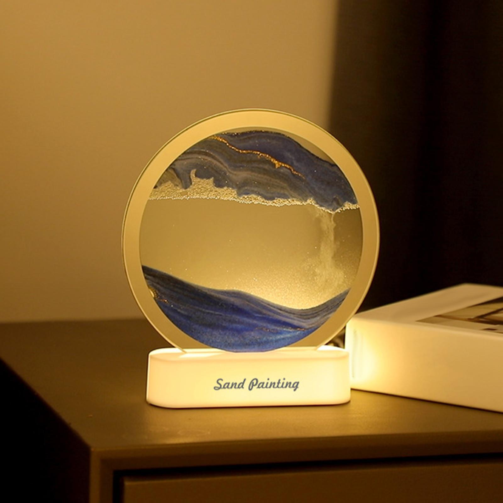 Art Picture Night Light Quicksand Painting Table Lamp for Home Decor