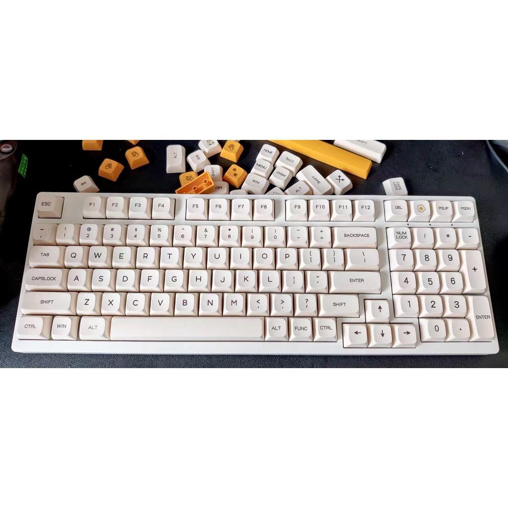 Keycap màu trắng tối giản XDA Profile Nhật Bản keycap PBT Dye thăng hoa bàn phím cơ Keycaps