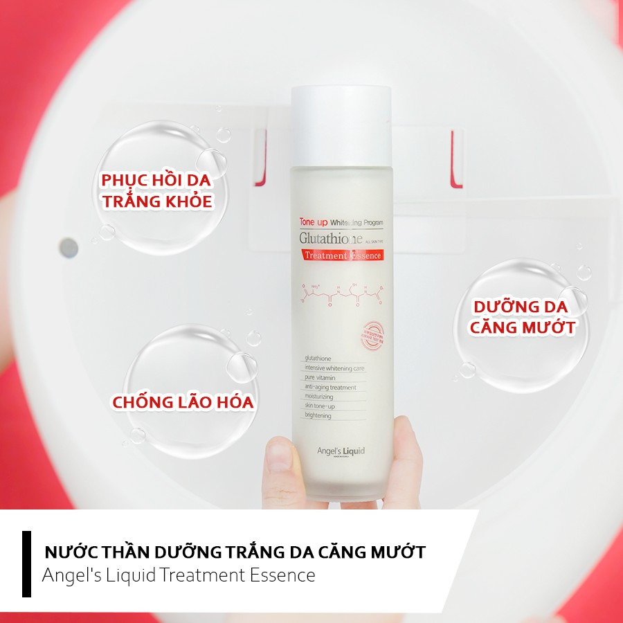 Bộ 3 SP dưỡng trắng mờ nám Angel's Liquid Glutathione700 (Toner 150ml, Serum Niacinamide 30ml, Kem Đêm 50ml)