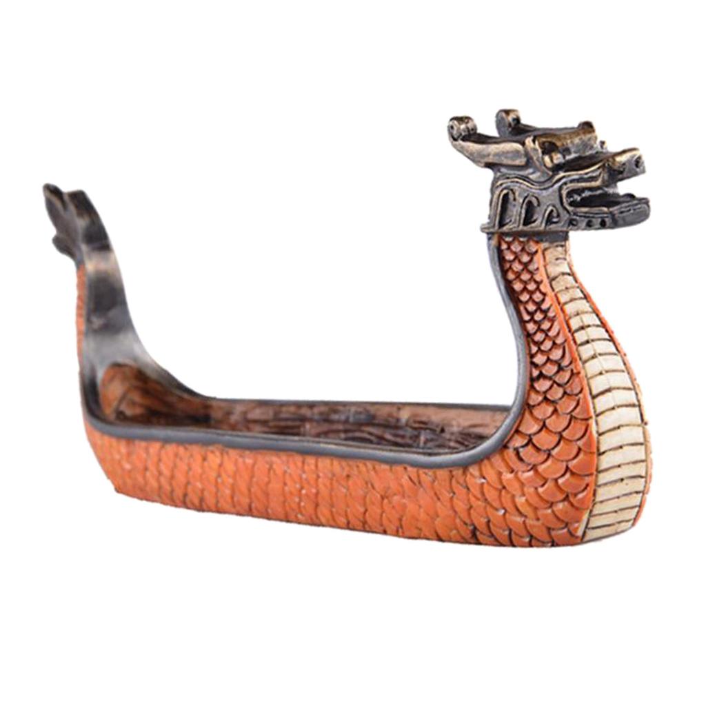 Dragon on Viking Boat Ornament Incense Burner Resin Incense Stick Holder