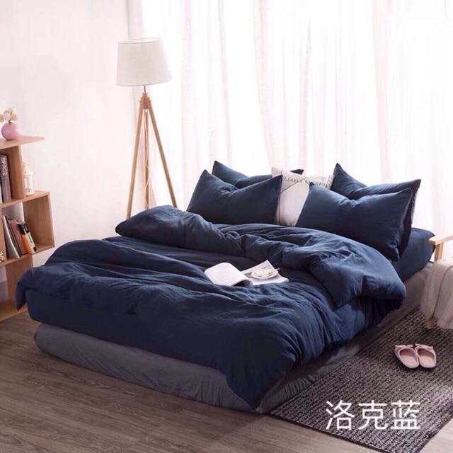 Bộ chăn ga gối Đũi 5 món ảnh thật 100%