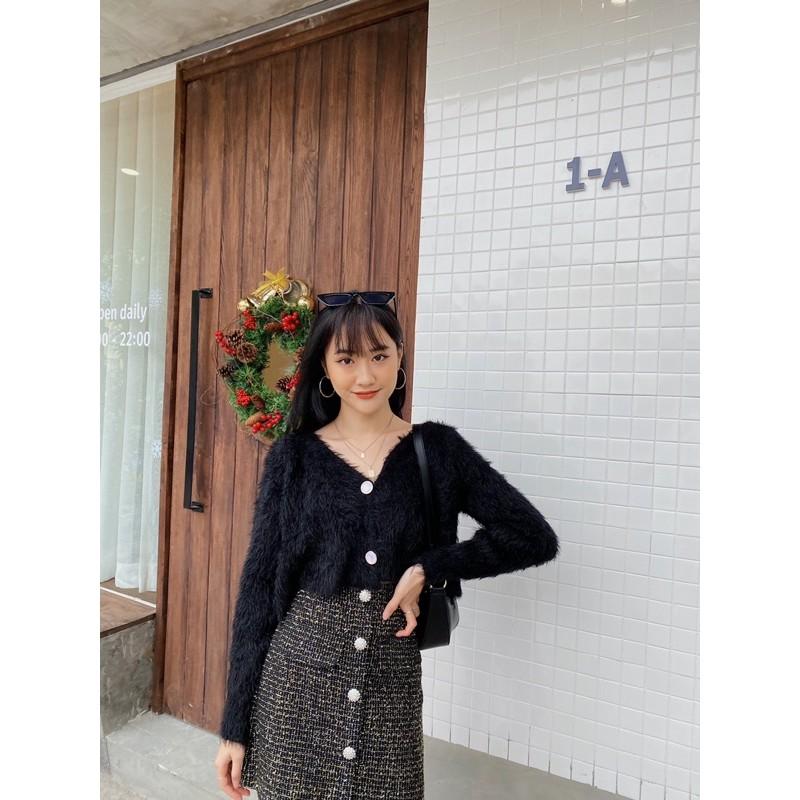 Chân váy nhũ cúc ngọc