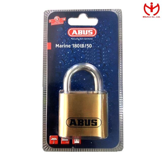 Ổ khóa số ABUS 180IB/50 MARINE thân đồng rộng 50mm có chìa đổi mật mã - chịu mọi thời tiết - MSOFT