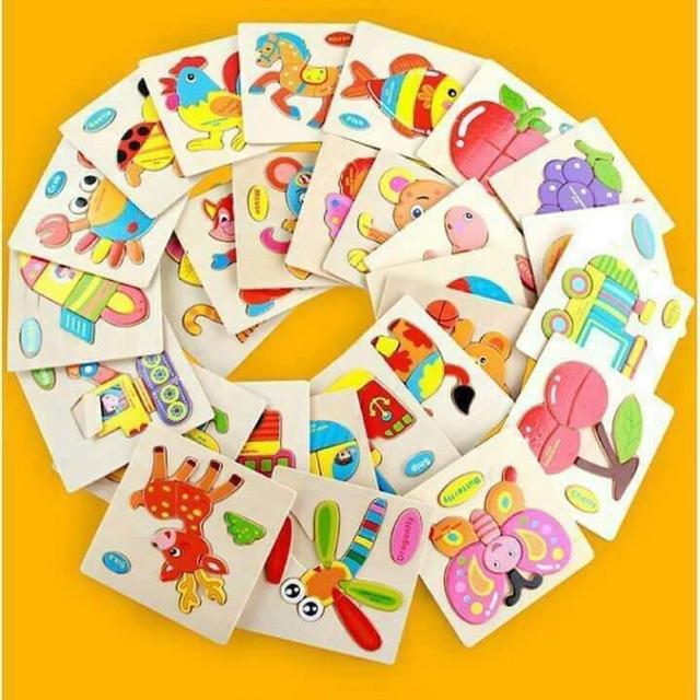 Combo 5 Tranh Ghép gỗ 3D nhiều hình Ngộ Nghĩnh - Phát Triển Trí Tuệ Cho Bé