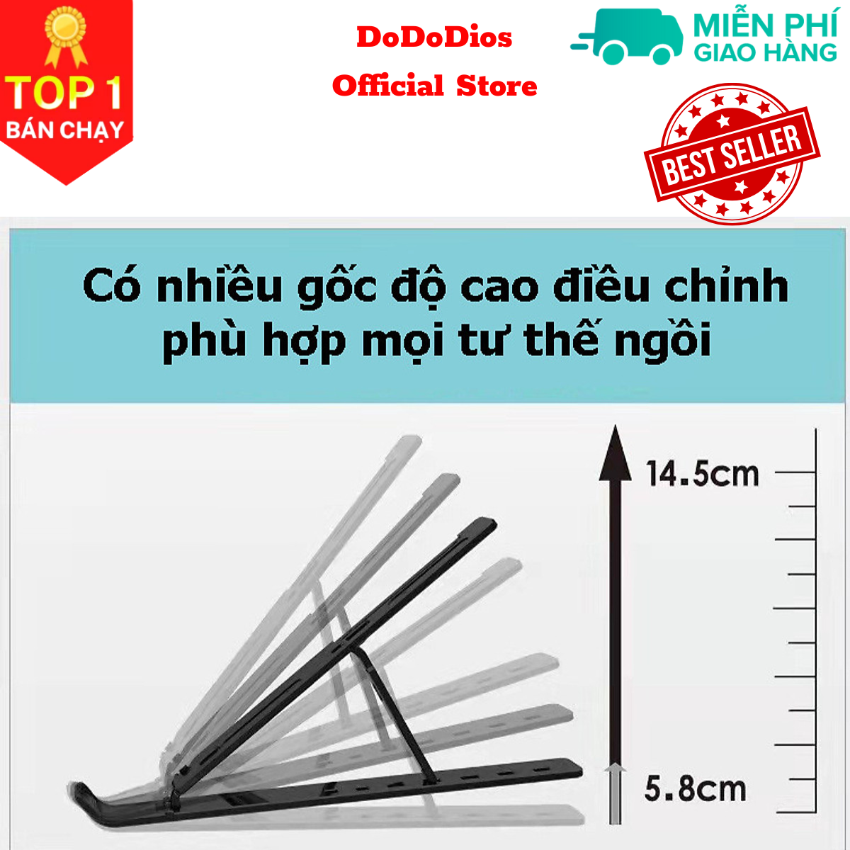 Giá Đỡ Laptop DoDoDios 1X Để Bàn Dễ Dàng Gấp Gọn Hợp Kim Nhôm Cao Cấp Kèm Túi Vải Bảo Hành 12 Tháng - Hàng chính hãng DoDoDios