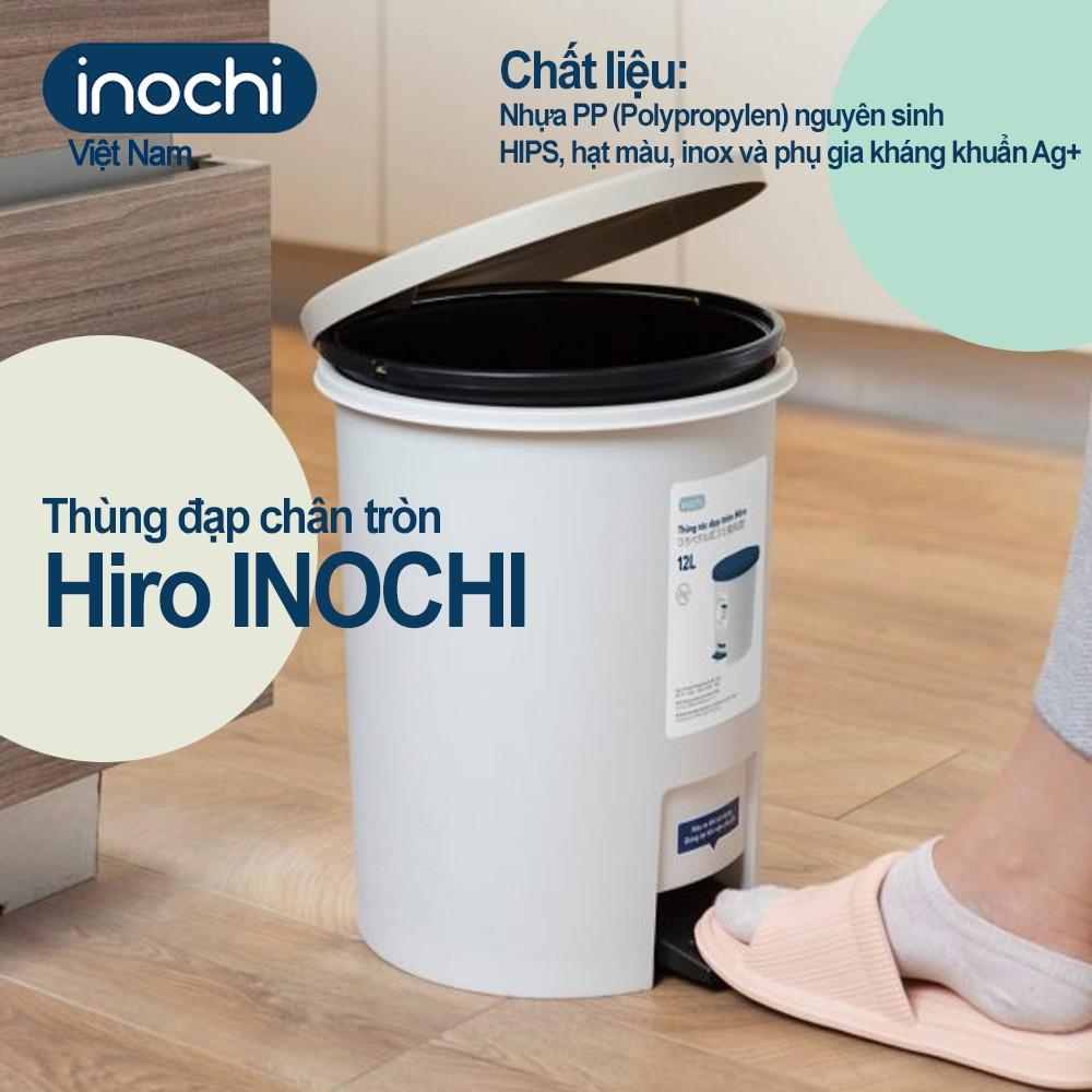 Thùng Rác -Sọt Rác Nhựa Đạp Chân Nắp Tròn INOCHI Làm Sọt Rác Văn Phòng Đựng Rác Gia Đình Trong Nhà THRT