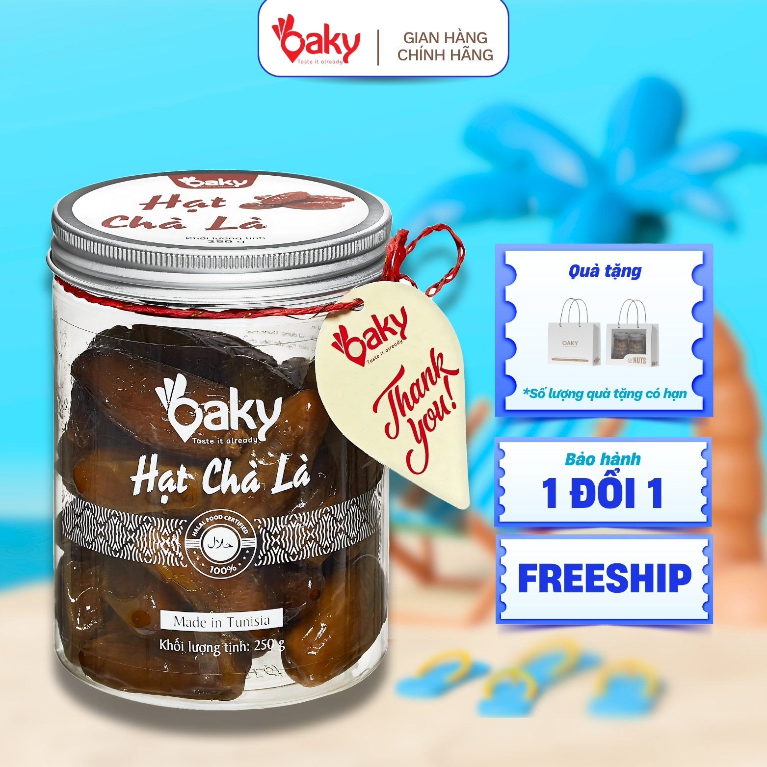 Quả Chà Là Oaky 250g – Nhập Khẩu Tunisia, Tự Nhiên 100%, Ăn Vặt Healthy